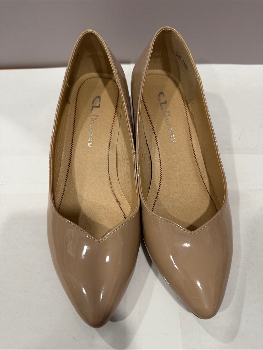 CL by Laundry Nude Patent Pointed Toe Flats